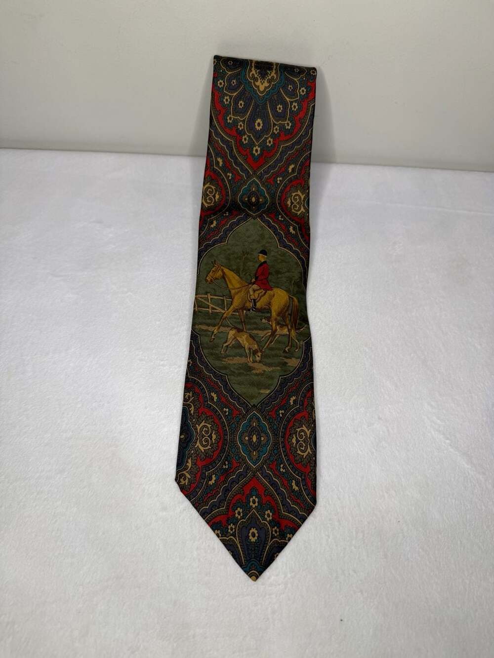 Polo by Ralph Lauren Silk Tie Equestrian Horse Paisley 100% Silk USA